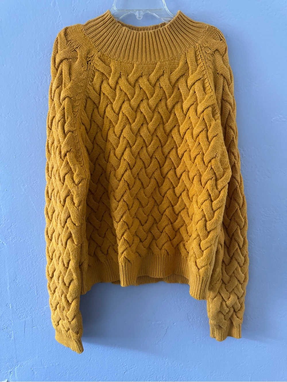 The East Order yellow basket weave cropped sweater Medium